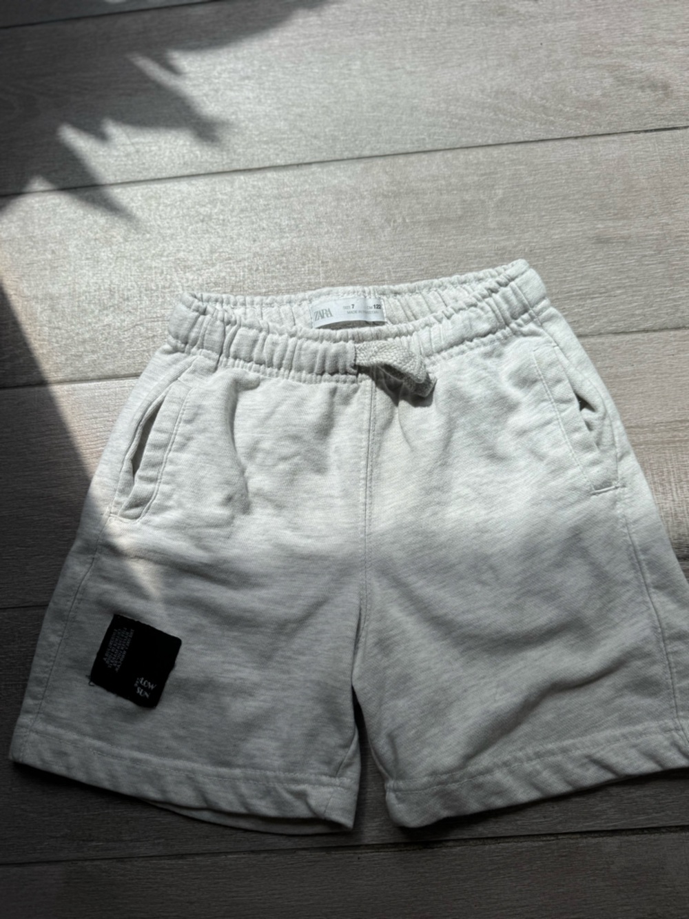 Zara Light Heather Gray Kids Sweat Shorts Boys Size 7